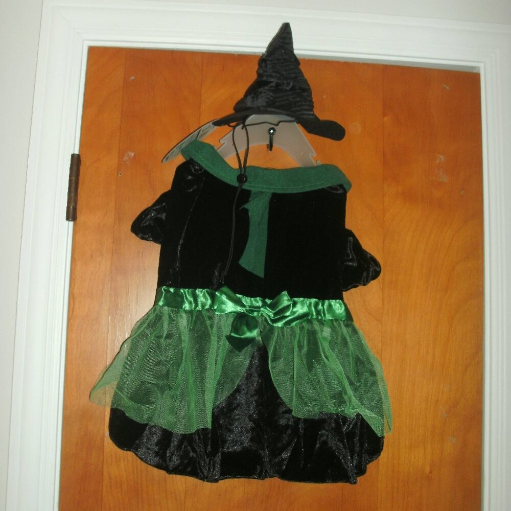 NWT Wizard Oz Witch Elphaba Cosplay Costume Deluxe Dress & Hat M 20-50 pounds